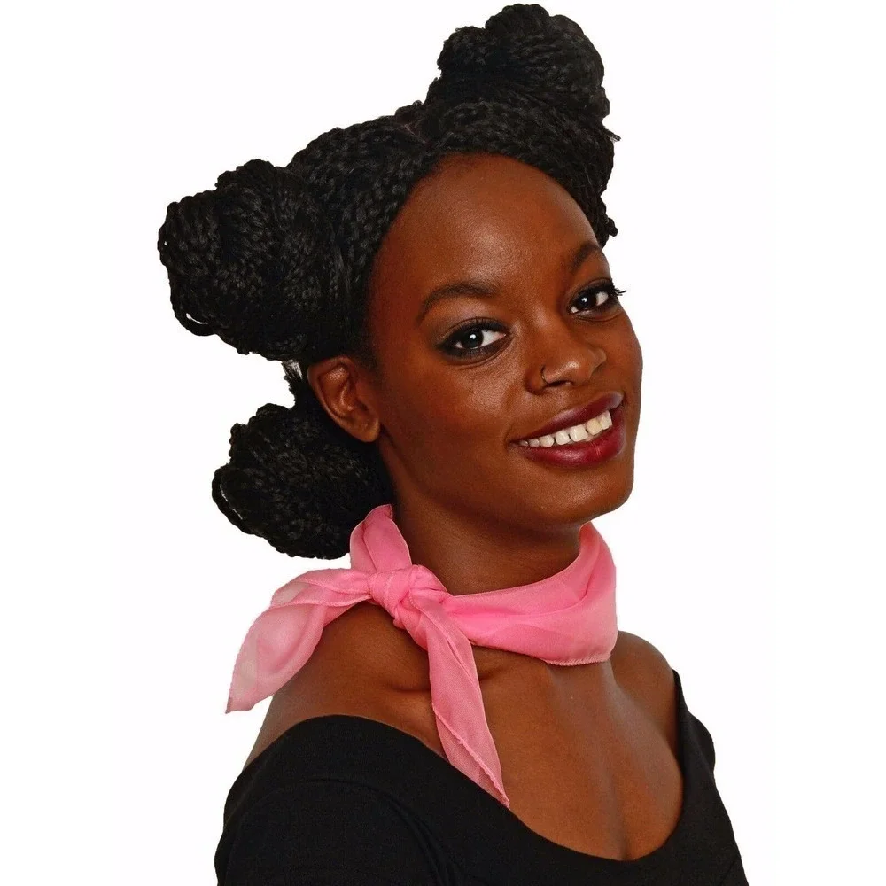 50s Style Sheer Chiffon Square Scarves Set w 1 Pink and 1 Lilac Scarf - Hey Viv